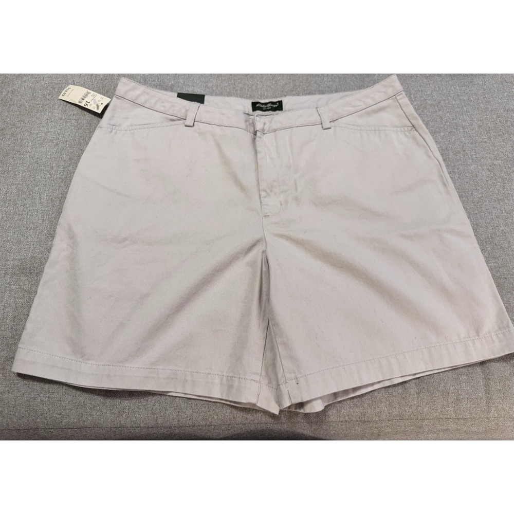 Eddie Bauer Women's SZ 16 Mercer 6 Inch Chino Khaki Shorts NWT